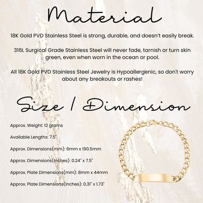 Birth Flower Curved Bar Bracelet