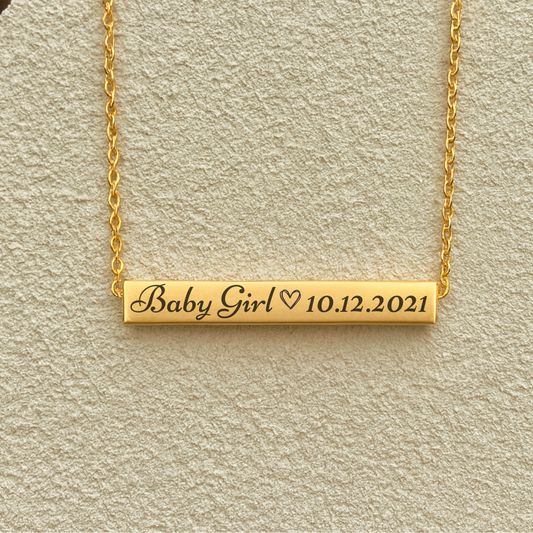 Gold Bar Necklace - Make It Your Own